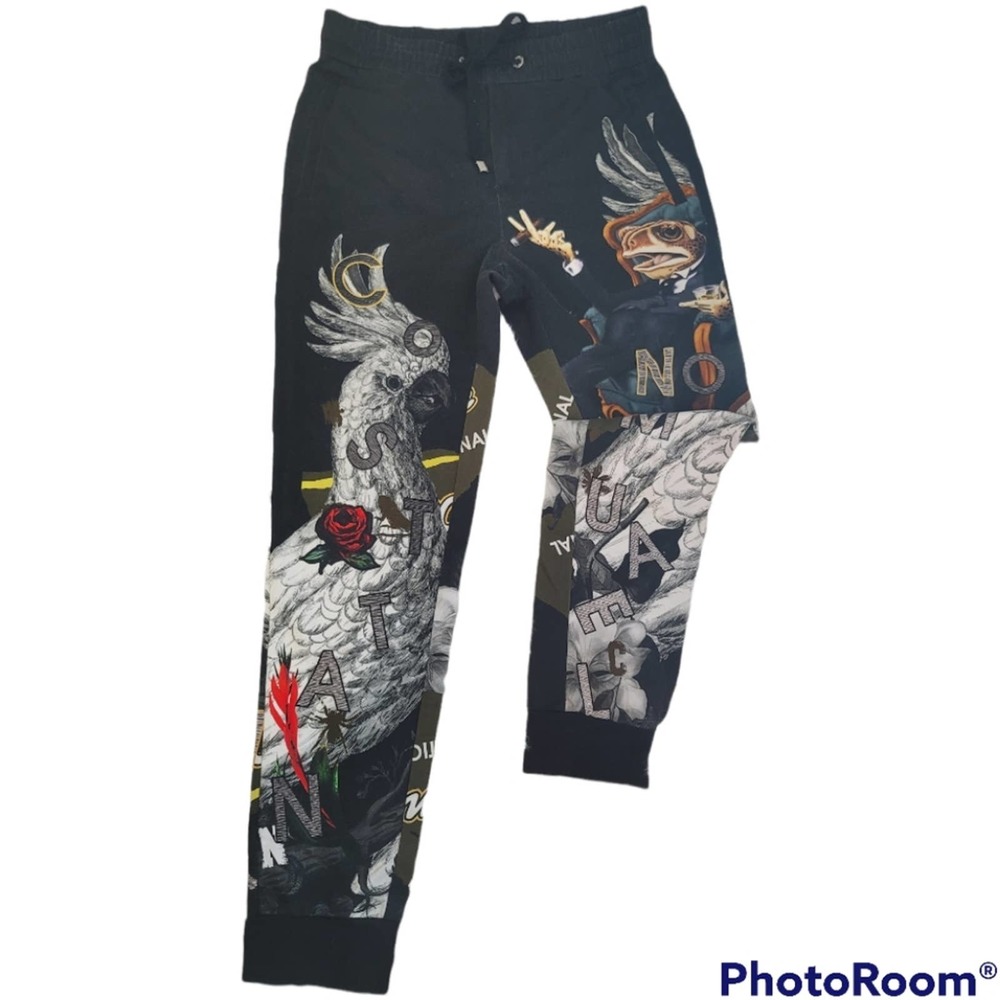 CoSTUME NATIONAL RARE 99 BLACK FLOWER EDITION MEN'S JOGGERS BOLD PRINT SIZE 31